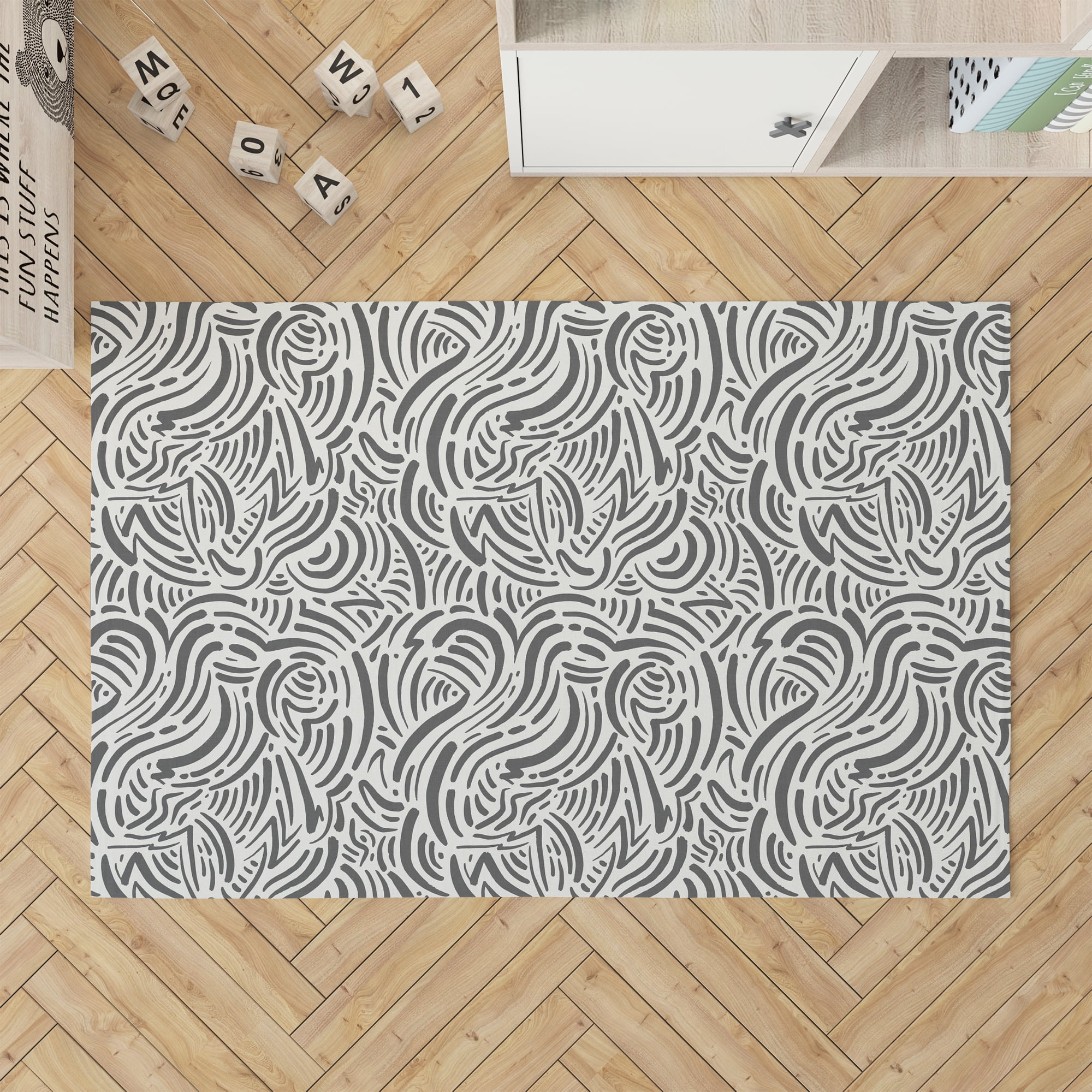 Cozy Mat Rut Cozy Swirl Ivory Charcoal Kids Play Mat - Walmart.com