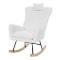 thumbnail image 1 of Cozy Teddy Upholstered Nursery Rocking Chair in Soft Fabric Ergonomic Design with Easy Assembly for Comfort, 1 of 7