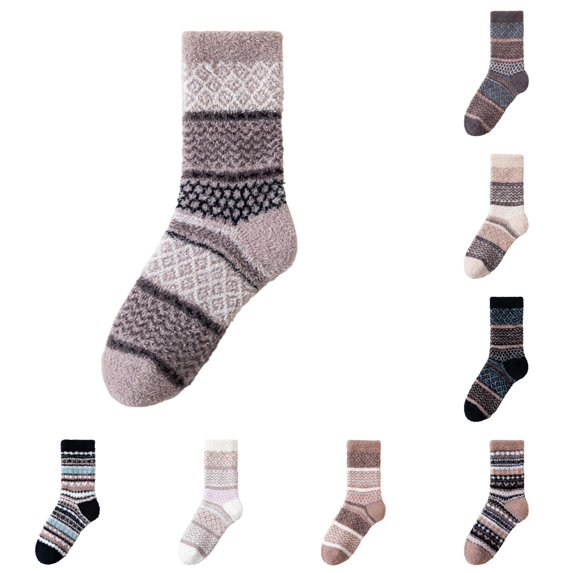 Cozy Thermal Winter Socks For Women Men Lined Thick Warm Crew Ankle Indoor Outdoor Casual Home Sock