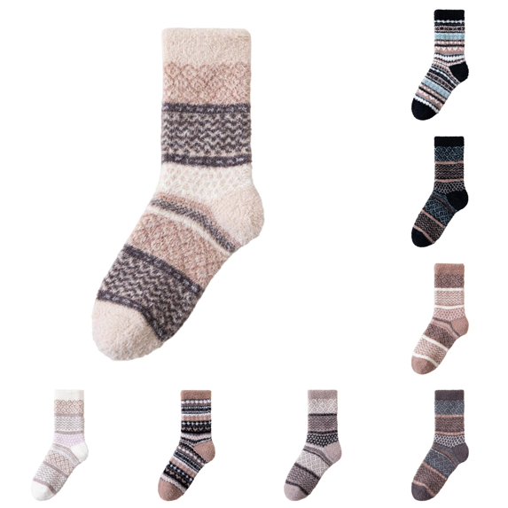 Cozy Thermal Winter Socks For Women Men Lined Thick Warm Crew Ankle Indoor Outdoor Casual Home Sock