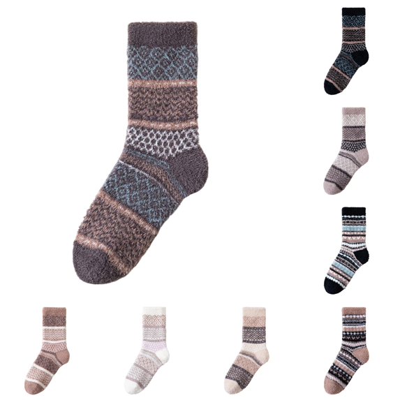 Cozy Thermal Winter Socks For Women Men Lined Thick Warm Crew Ankle Indoor Outdoor Casual Home Sock