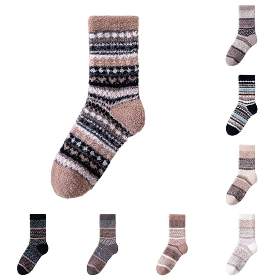 Cozy Thermal Winter Socks For Women Men Lined Thick Warm Crew Ankle Indoor Outdoor Casual Home Sock