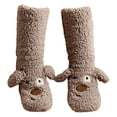 thumbnail image 1 of Cozy Thick Coral Fleece Non-Slip Slipper Socks, Cute Plush Fuzzy Warm Thermal Boot Socks For Winter, Machine Washable, Funny Cute Animal Thermal Non Slip Fleece Cozy Socks (Gray), 1 of 8