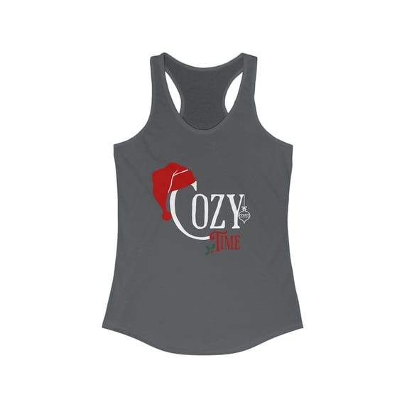 Cozy Time Tank, Christmas Racerback, Holiday Top, Festive Cozy Time Tank