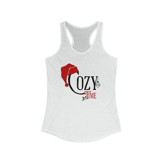 Cozy Time Tank, Christmas Racerback, Holiday Top, Festive Cozy Time Tank