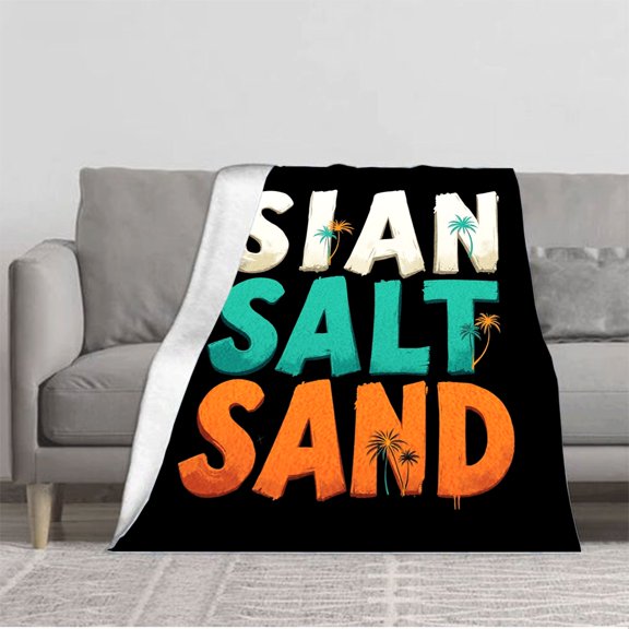 Cozy Tropical Flannel Blanket - Soft Warm Durable Design with Palm Tree Pattern for Sofa Travel Bed and Chair