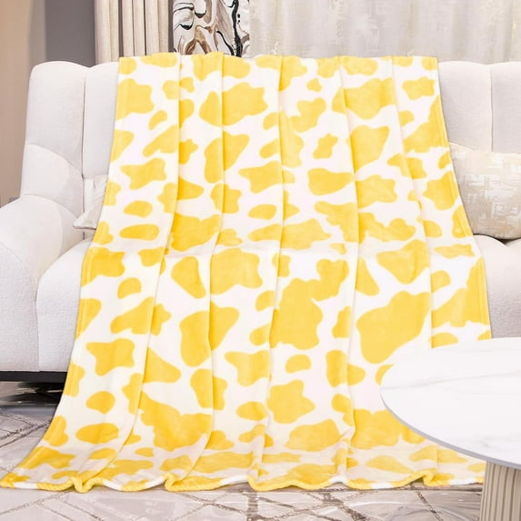 Cozy Twin Blanket Lemon Bright Light Yellow Bed Blanket Twin Size Warm Fuzzy Plush Fleece Blanket Yellow Decorative Blanket for Bedroom Livingroom