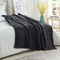 thumbnail image 1 of Cozy Tyme Lucie Cable Knit Throw - Reverse Faux Rabbit Fur 50"x 60" Dark Grey, 1 of 10