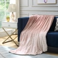 thumbnail image 1 of Cozy Tyme Polyester Reversible Throw, Blush Pink, 1 of 11