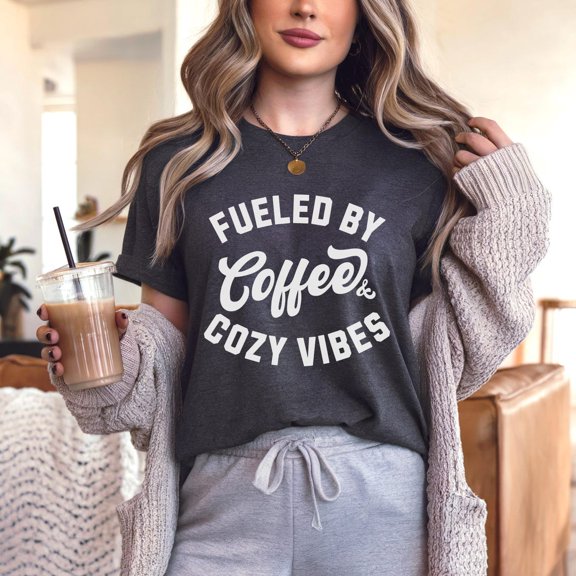 Cozy Vibes Coffee Tee - Fall Graphic Tee for Women, Coffee Lovers, ed for Mom, Cozy Autumn Shirt, Soft Trendy Tee Tshirt All Size S-5XL