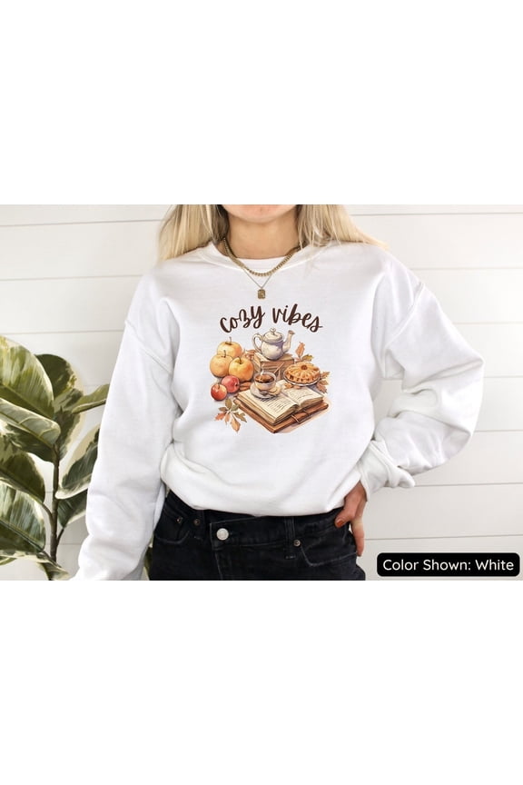 Cozy Vibes Cottagecore Crewneck Sweatshirt Template, Fall Vibes Sweatshirt, Cozy Fall Aesthetic Top, Cottage Core Aesthetic Sweatshirt All Size S-5Xl