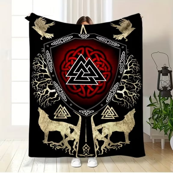 Cozy Viking Valhalla Flannel Blanket