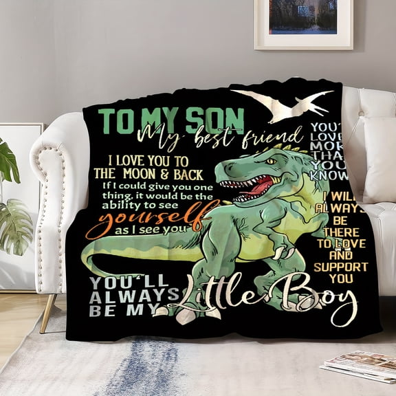 Cozy Vintage Style Flannel Throw Blanket for Son Soft Warm and Versatile for Couch Bed Office and Travel Perfect Gift Idea TV Blanket