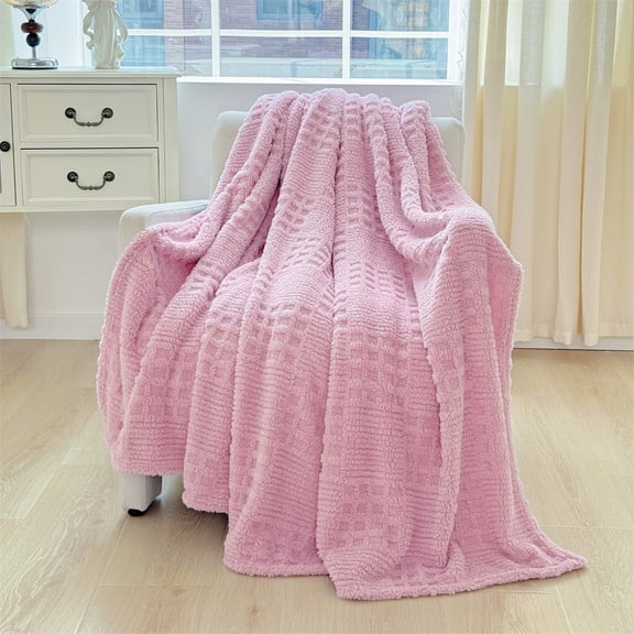 Cozy Waffles Jacquards Blanket Multifunctional Cover Wrap for Home Sofa or Travel Comfort