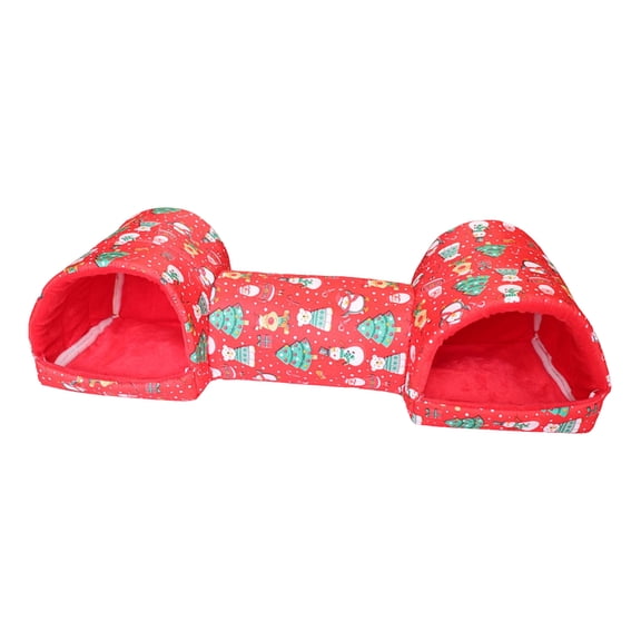 Cozy Warm Cotton Small Pet Tunnel Bed Rat Mouse Hamster Guinea Pig Sleeping Hideout Thickened Plush Lined Nest Cave Suitable Hamster Guinea Pig(One Size,E)