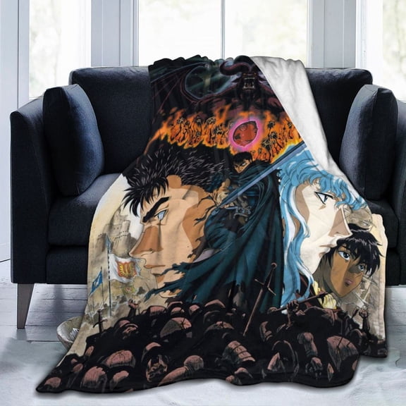Cozy Warm Plush Throw Anime Berserk Fluffy Blanket for Bed Couch Living Room 40"x30"