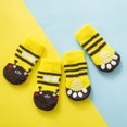 Cozy Warm Thick Knit Pet Socks 4Pcs AntiSlip Paw Protector Winter Dog