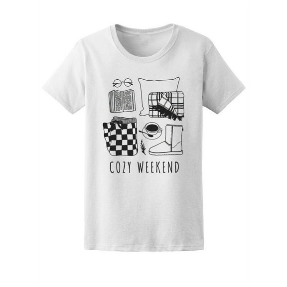 Cozy Weekend Doodles T-Shirt Women -Image by Shutterstock, Female Medium