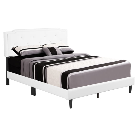 Cozy White Bedroom Calm Bed - 47"h X 63"w 86"d, Construction, Sleek Style, Foam Filled, Pu Material, Assembly Needed Modern Structure, Look,