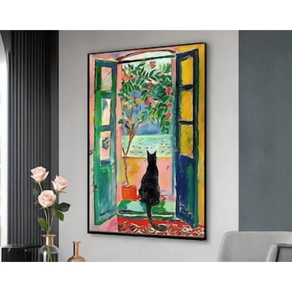 Window Scene Poster Cozy Window Scene Poster Vintage Style Wall Decor Physical Poster Home ...