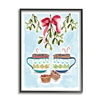 Cozy Winter Cocoa Dessert Holiday Graphic Art Black Framed Art Print Wall Art