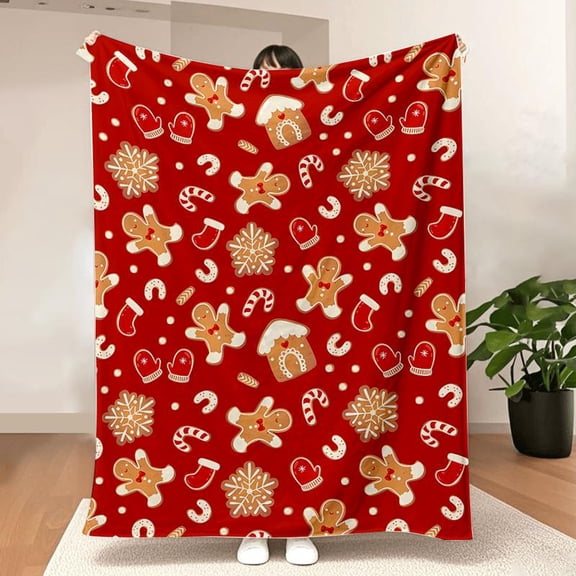 Cozy Winter Gingerbread Blanket Sweet Festive Design Ultra Soft Lightweight Throw Creates Warm Holiday Moments Perfect For Evenings Fireside Relaxation And Seasonal Snuggles