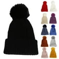 thumbnail image 1 of Cozy Winter Knit Hat for Girls and Boys Soft Thick Cuffed Cold Weather Beanie, 1 of 4