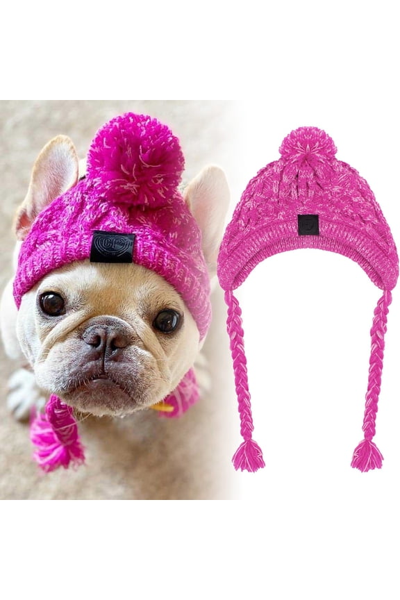 Cozy Winter Knitted Polar Hat For Small Dogs Featuring Ear Holes And Long Tassels For Outdoor Comfort And Stylish Appearance