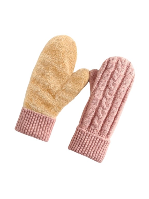 Cozy Winter Mittens for Women Men, Thick Knitted Lined Gloves - Soft Warm Accessories for Cold Weather & Holiday Winter Gifts