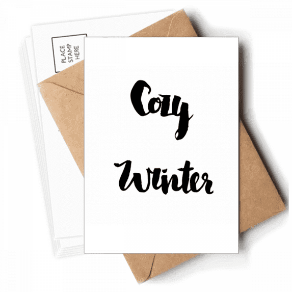 Cozy Winter Quote Handwrite Postcards Envelopes Blank Note Cards Mailing