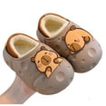 thumbnail image 1 of Cozy Winter Slippers For Boys With Durable Outdoor Sole Soft Lined Indoor Comfort Capybara Character Design Footwear Grey,25, 1 of 4