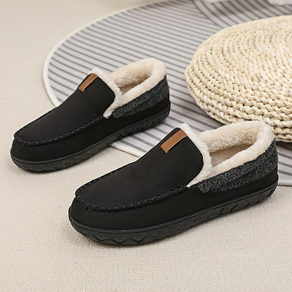 [Cozy Winter Slippers] Unisex Winter Slippers - Slip-On Indoor/Outdoor House Shoes with Fleece Lining, Warm Round Toe Design & Non-Slip Rubber Sole - All-Season Cozy Couple's Slippers for Home, Yoga