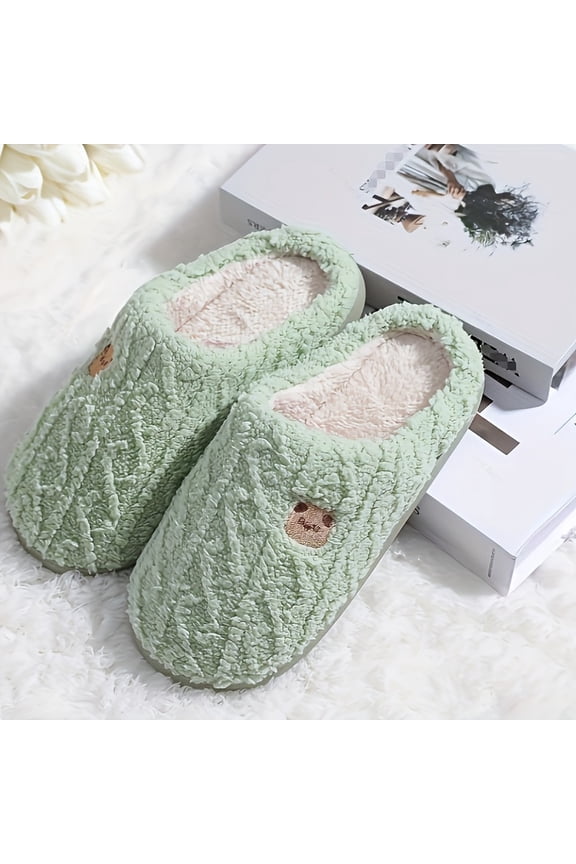Cozy Winter Teddy Bear Slippers for Women & Men - Soft Fabric & Sole, Warm House, Cute Bear Design for Couples Matching, Unisex Boots for home (Hand Washable)
