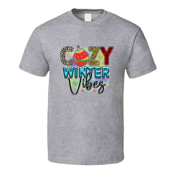 Cozy Winter Vibes Tee Cool Fall T-shirt Winter Season Novelty T Shirt