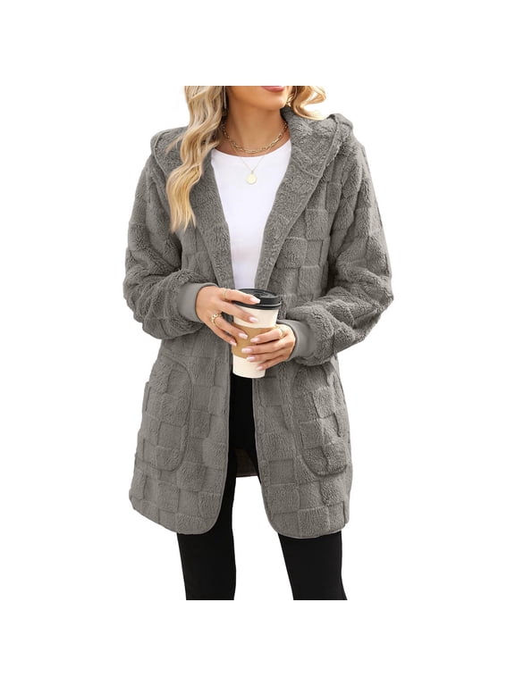 Cozy Women’s Autumn Winter Open Front Cardigan Casual Fuzzy Knit Sweater Jacket For Daily Wear Leather Jacket Women plus Size 3xl Long Stadium Jacket Leopard Rain Jacket Women plus Size Womens Long