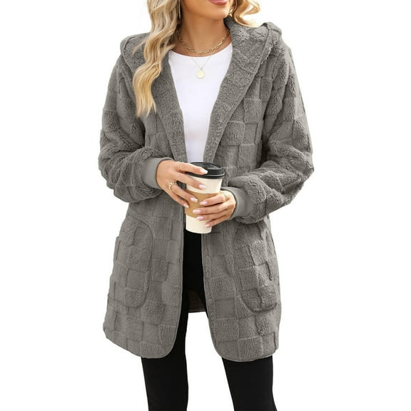 Cozy Women’s Autumn Winter Open Front Cardigan Casual Fuzzy Knit Sweater Jacket For Daily Wear winter coats for women
