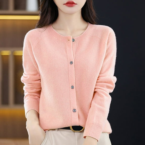 Cozy Women's Cardigan Soft Knit Long Sleeve Button Front Fashionable Sweater for Everyday Wear Comfortable Layering