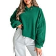 thumbnail image 1 of Cozy Women's Dark Green Sherpa Fleece Drop Shoulder Hoodie | [ZhiHiMeRi] | (US 12-14)L, 1 of 5