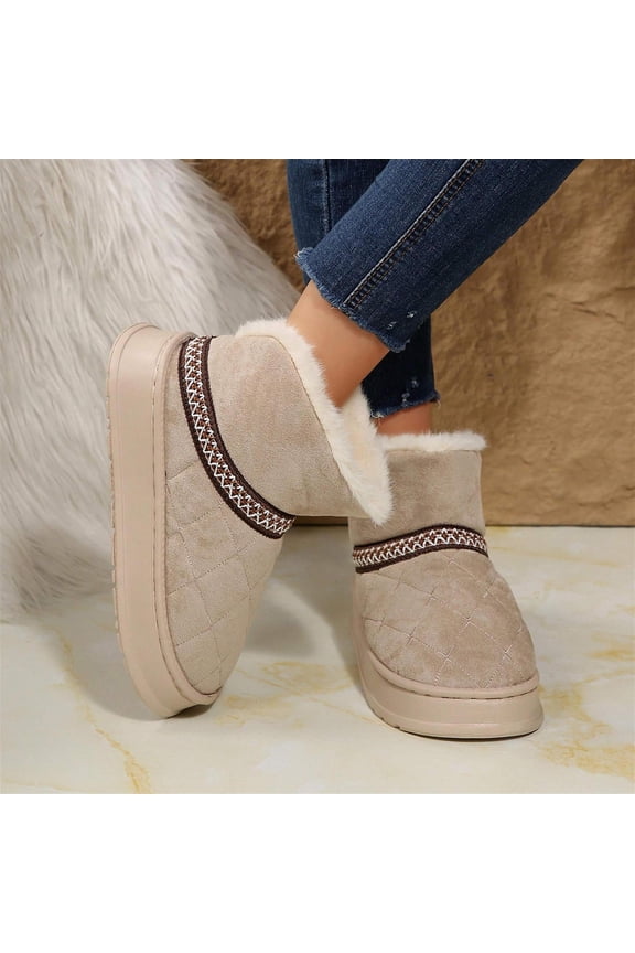 Cozy Women’s Fashion Winter Boots - Soft Fleece Lining with Thick Traction Sole for Comfort and Durability