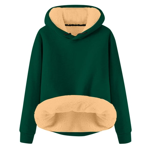 Cozy Women's Hoodies & Sweatshirts - Autumn Winter Solid Color Velvet Hoodie for Ladies Stylish and Comfortable Fashion