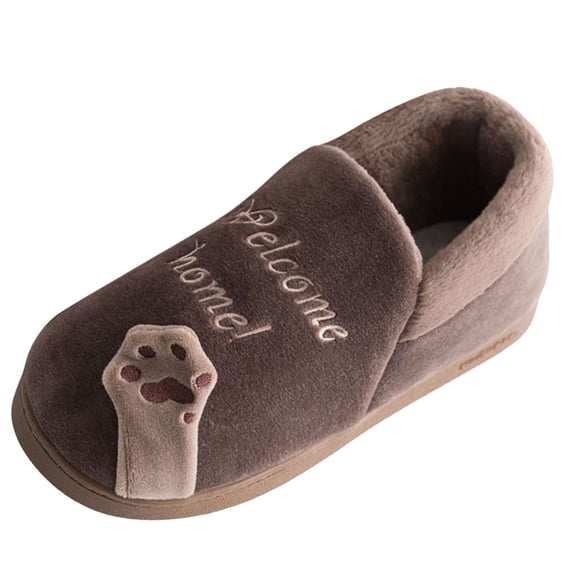 Cozy Women's Slippers with Cat Design - Lined Winter Footwear for Indoor and Outdoor Comfort