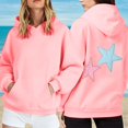 thumbnail image 1 of Cozy Womens Hoodies Casual Loose Fit Embroidered Star Hooded Sweatshirt with Pocket for Everyday Wear Womens Sweatshirt Red S, 1 of 4