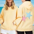 thumbnail image 1 of Cozy Womens Hoodies Casual Loose Fit Embroidered Star Hooded Sweatshirt with Pocket for Everyday Wear Womens Sweatshirt Yellow L, 1 of 7