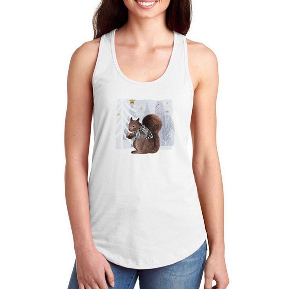 Cozy Woodland Animal Ii Racerback Tank Women -Victoria Borges Designs, Female XX-Large