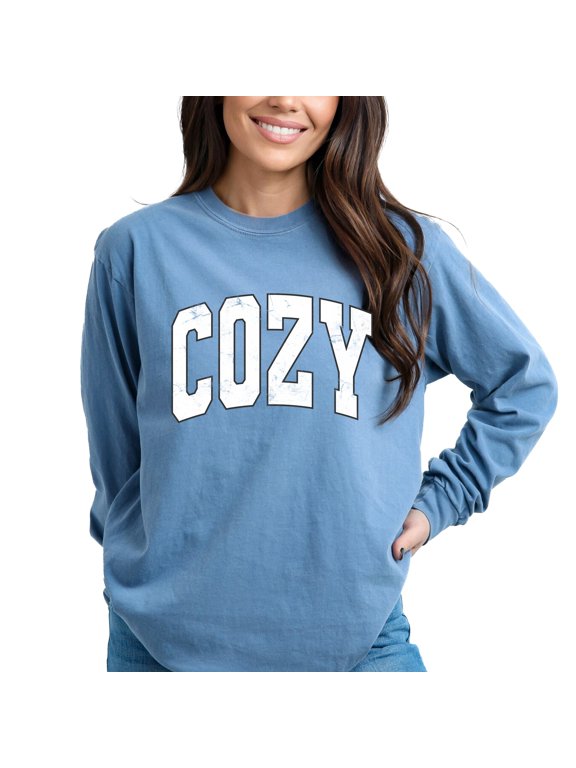 Cozy Worn Varsity - Women's Garment Dyed Long Sleeve