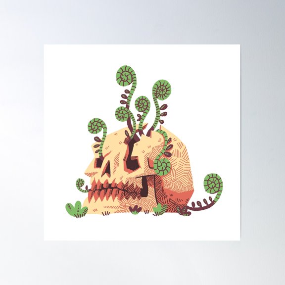 Cozy Yellow Skull Poster Wall Art, Modern Wall Decor For Living Room Bedroom, 30x30 UNFRAMED