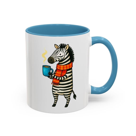 Cozy Zebra Mug with Hot Drink and SC1Arf, Cute Animal Coffee Cup Gift for Winter Lovers, Tea Drinkers, Animal Fans, , TeaC1hers,Cozy Vibes