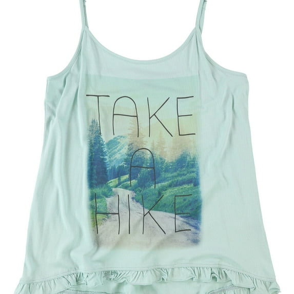 Cozy Zoe Womens Graphic Print Pajama Sleep Cami Tank Top, Green, Small