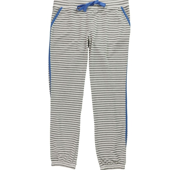 Cozy Zoe Womens Striped Pajama Jogger Pants, Grey, Medium