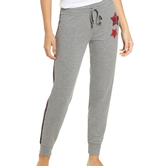 Cozy Zoe Womens Two Star Plaid Edge Pajama Jogger Pants